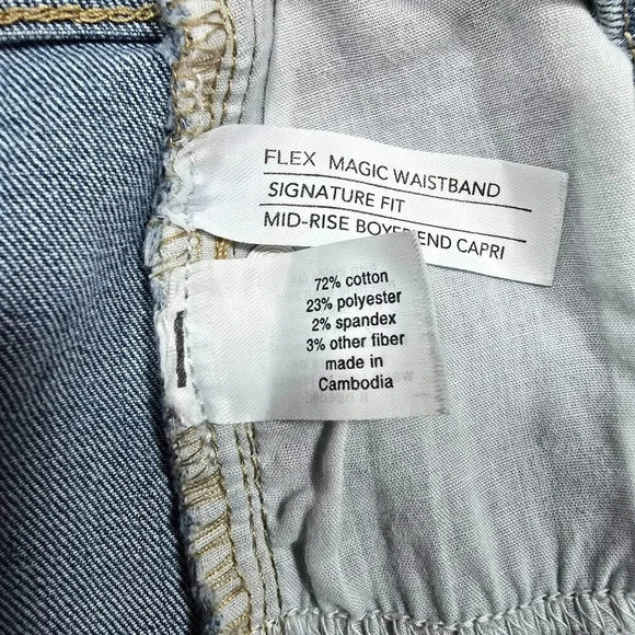 Lane Bryant Womens Plus Size 24 Mid- rise Boyfriend capri Blue Denim Jeans - Picture 10 of 11